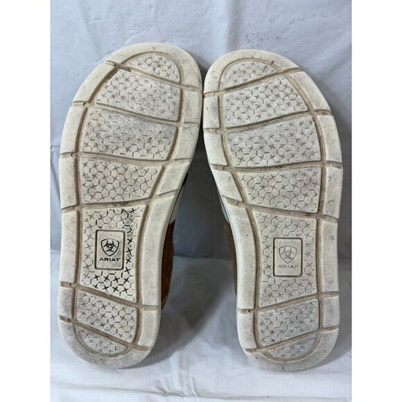 Ariat Tan Diamond Aztec Ryder Casual Flat Slip On Shoe Size 6.5 B - Picture 6 of 12